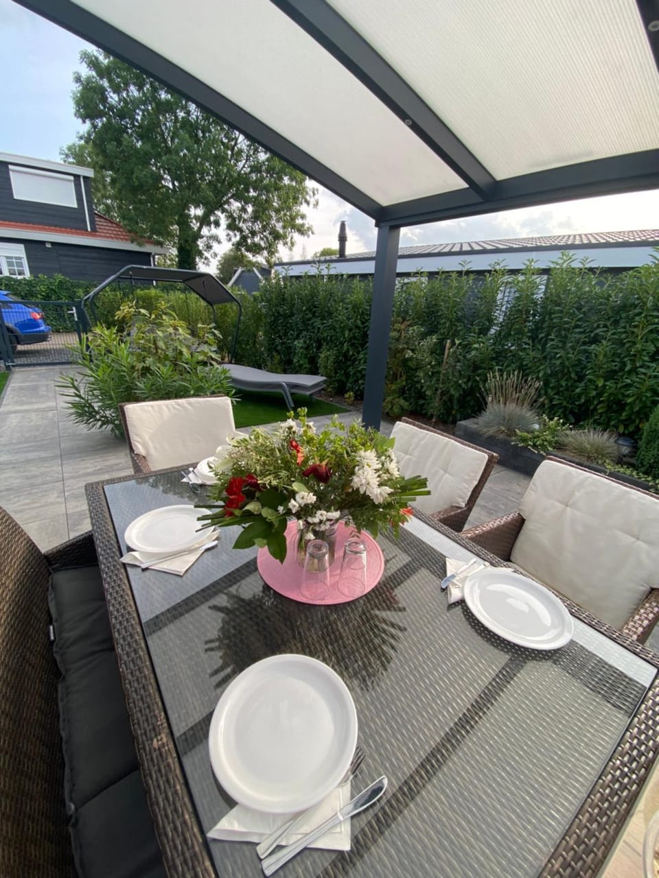 Patio, Seating area, Dining area