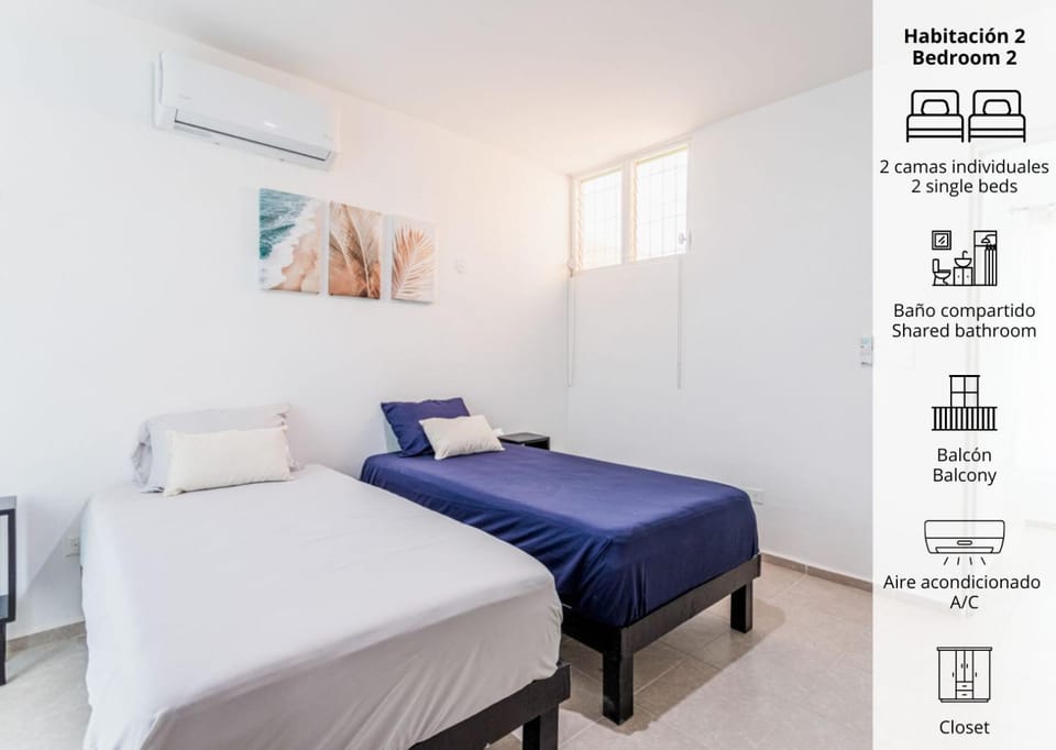 Bed, Photo of the whole room, Bedroom, air conditioner