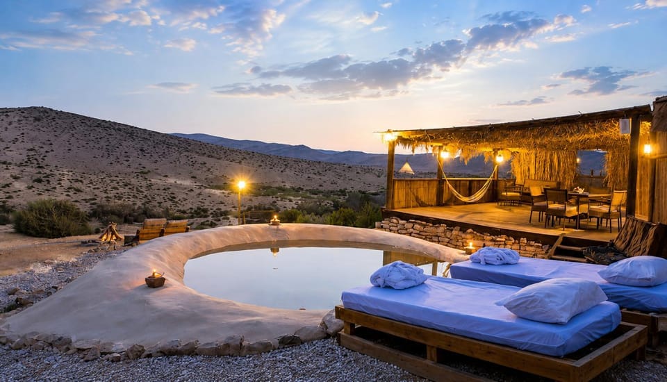 Patio, Day, Natural landscape, Mountain view, Pool view, Swimming pool, sunbed, towels