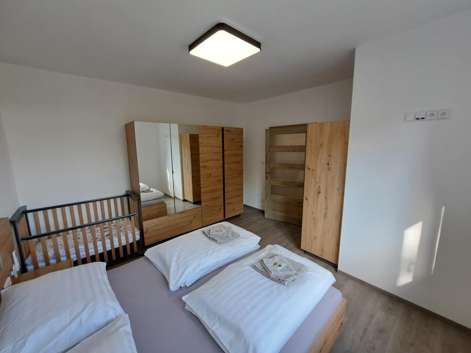 Bed, Photo of the whole room, Bedroom, towels, wardrobe