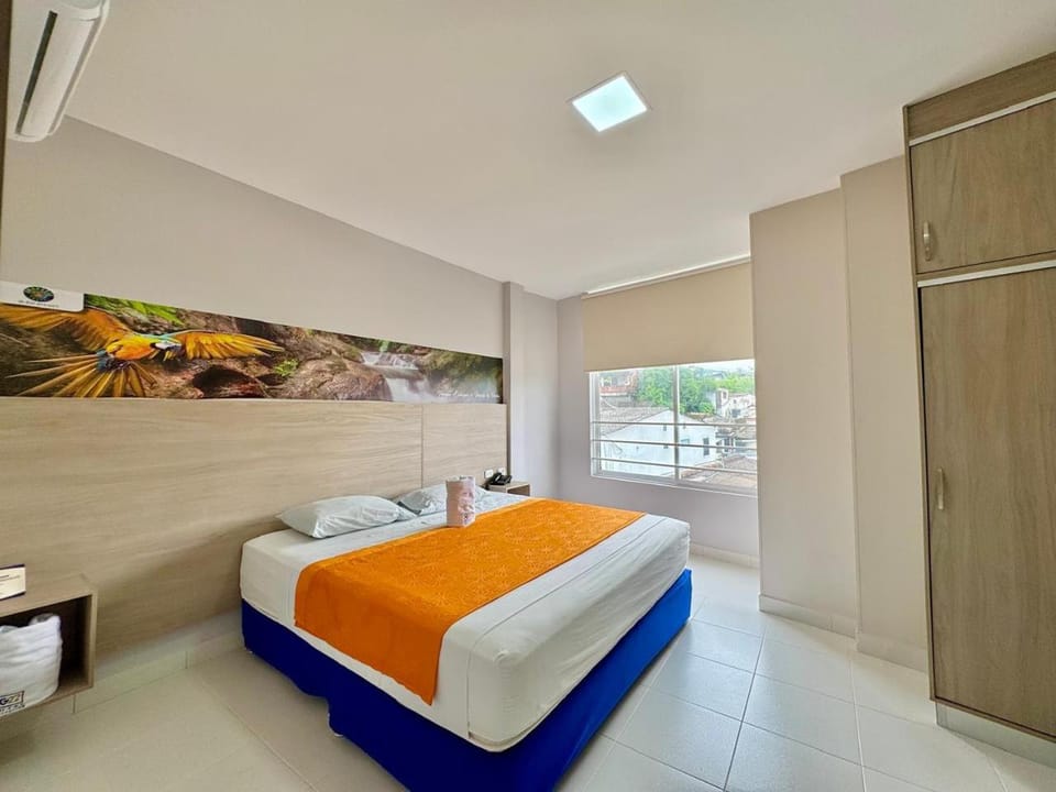 Bed, Photo of the whole room, Bedroom, towels, wardrobe, air conditioner