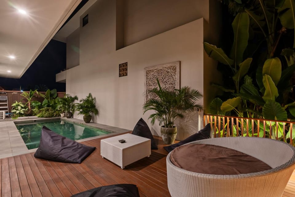 Natural landscape, Living room, Seating area, Pool view, Swimming pool, sunbed