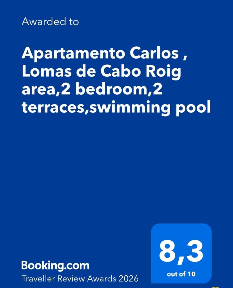 Apartamento Carlos , Lomas de Cabo Roig area, Playa Golf II,2 bedroom,2 terraces,swimming pool Apartment in Vega Baja del Segura