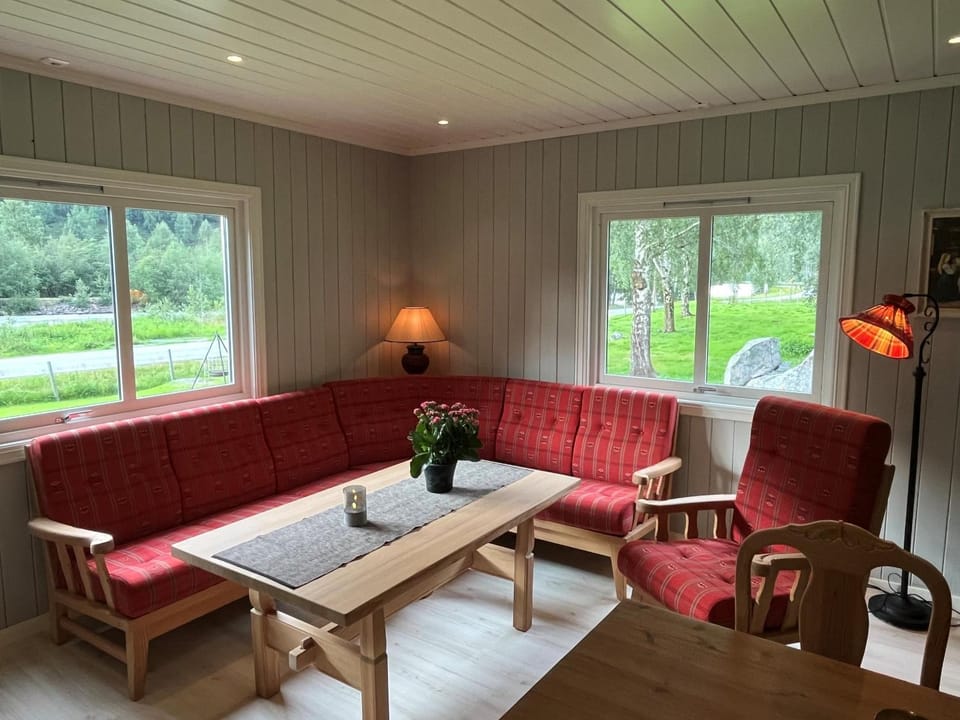 Living room, Seating area, Garden view