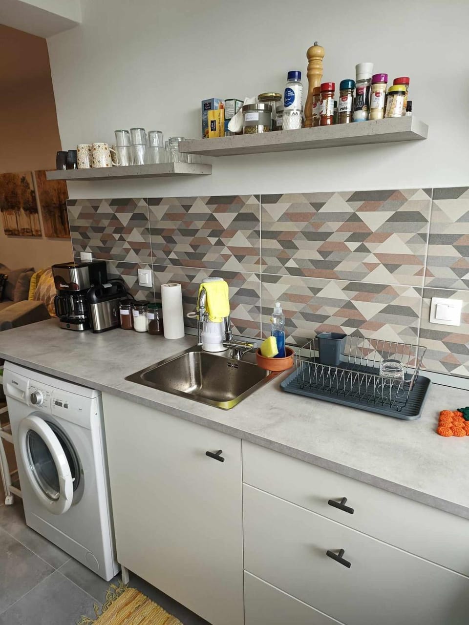 Coffee/tea facilities, Kitchen or kitchenette, washing machine