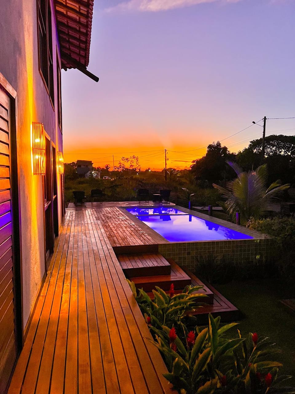 Property building, Garden, Hot Tub, Swimming pool, Sunset, Open Air Bath