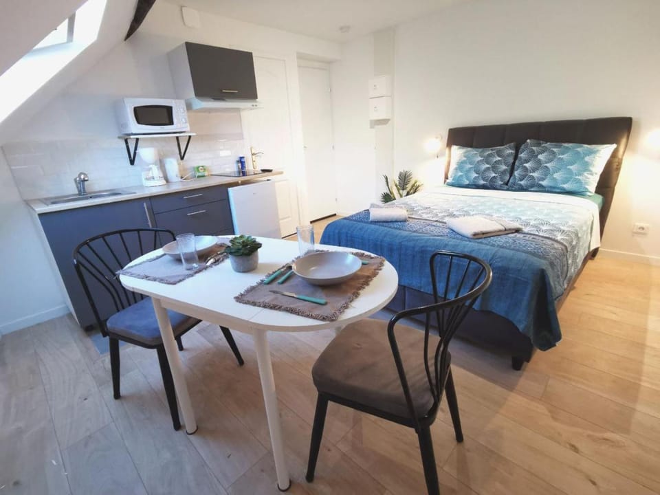 Bed, TV and multimedia, Kitchen or kitchenette, Photo of the whole room, Seating area, Dining area, Bedroom, minibar