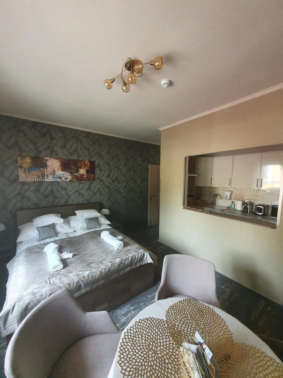 Bed, TV and multimedia, Bedroom, locker, microwave, towels, wardrobe, air conditioner