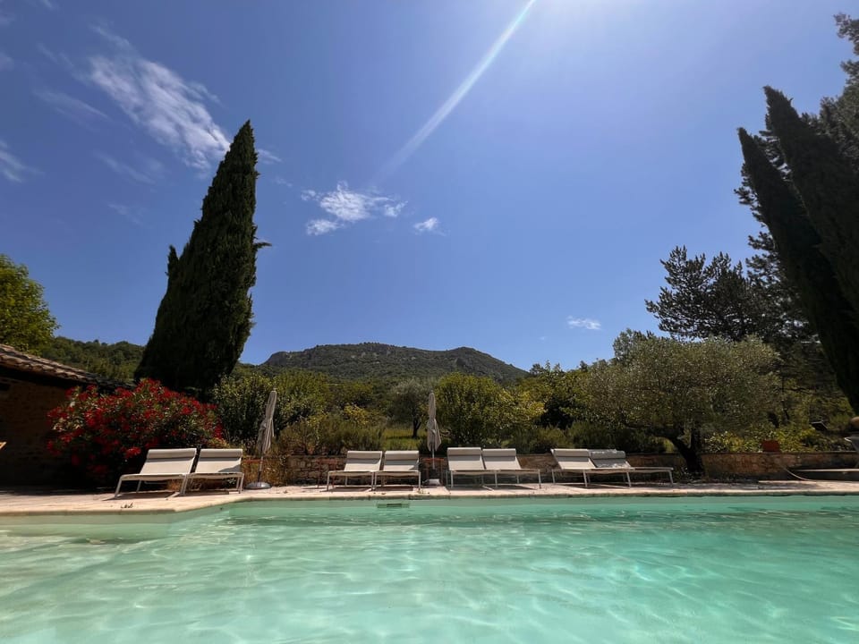 Natural landscape, Pool view, Swimming pool, sunbed