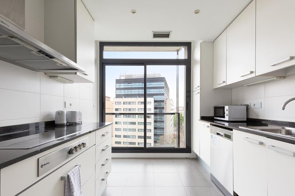 Kitchen or kitchenette, dishwasher, minibar, stove