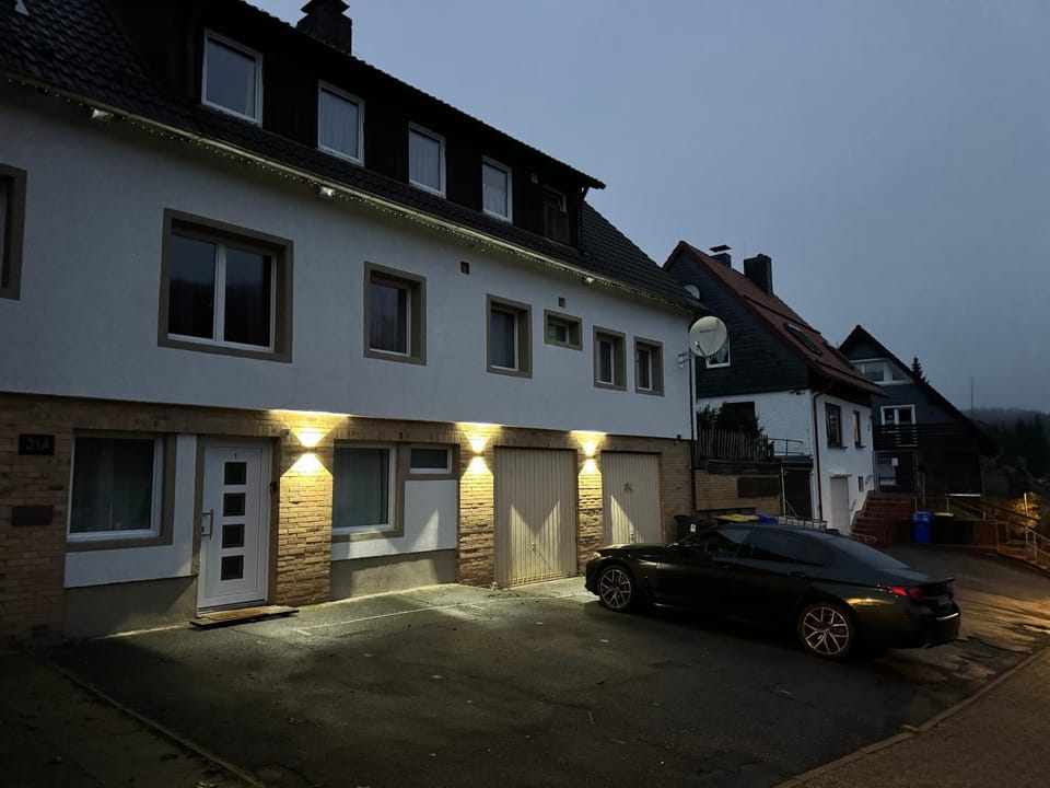 Property building, Night, Parking