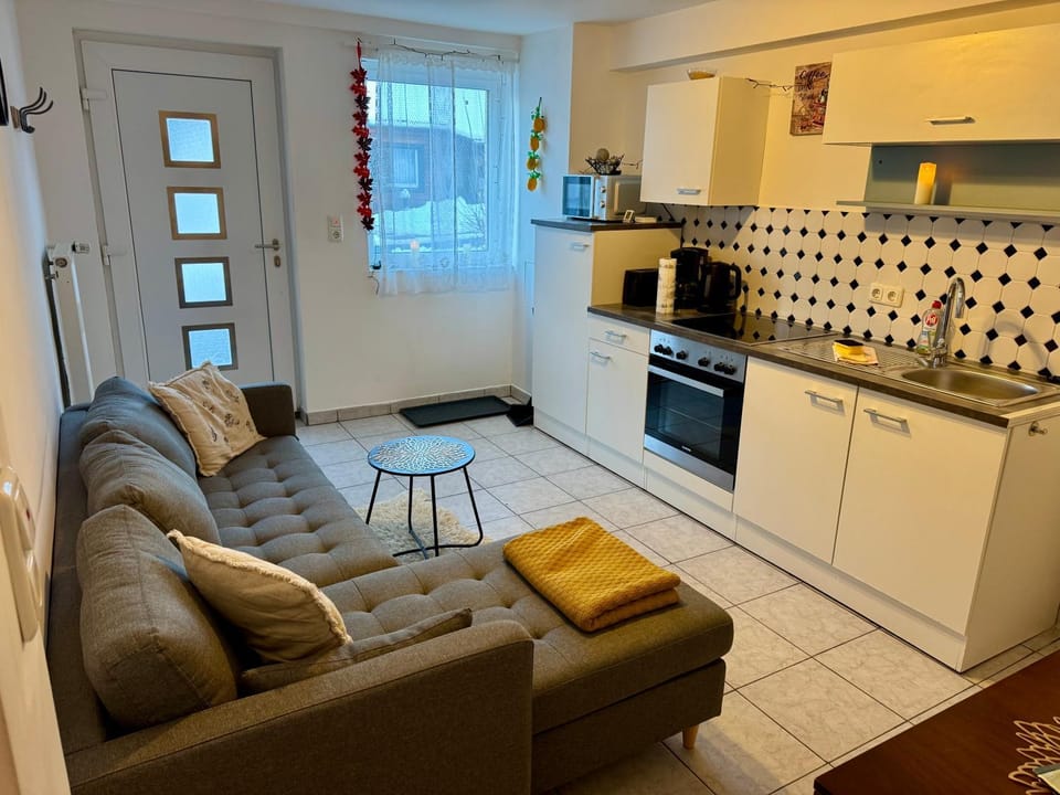 Kitchen or kitchenette, Living room, Seating area, oven, pet friendly, stove, toaster