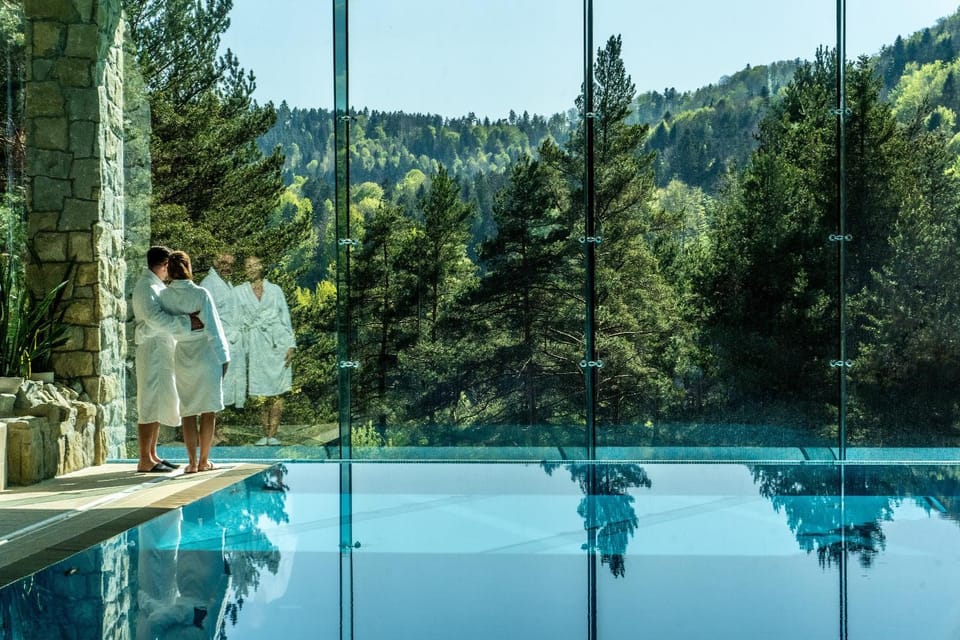 Natural landscape, Mountain view, Swimming pool