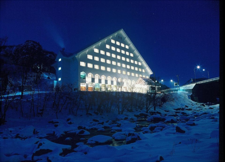 Property building, Night, Winter