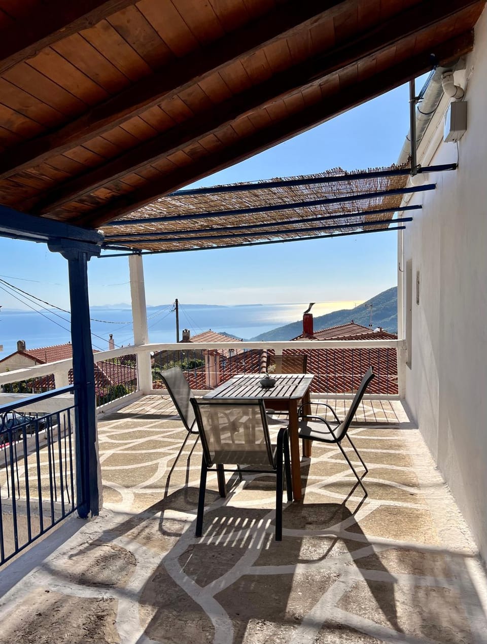 Spring, Day, Balcony/Terrace, Dining area, Garden view, Mountain view, Sea view, Time of day, Sunset