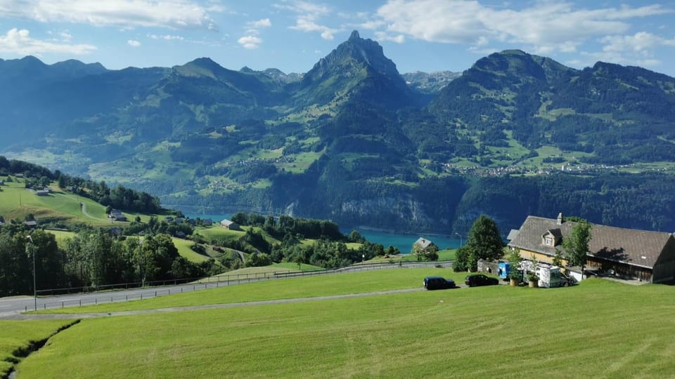 Natural landscape, Lake view, Mountain view