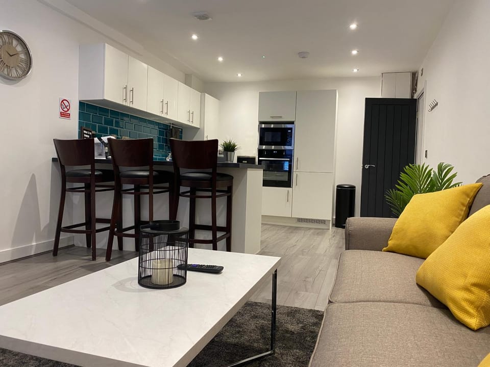 Living room, kitchen