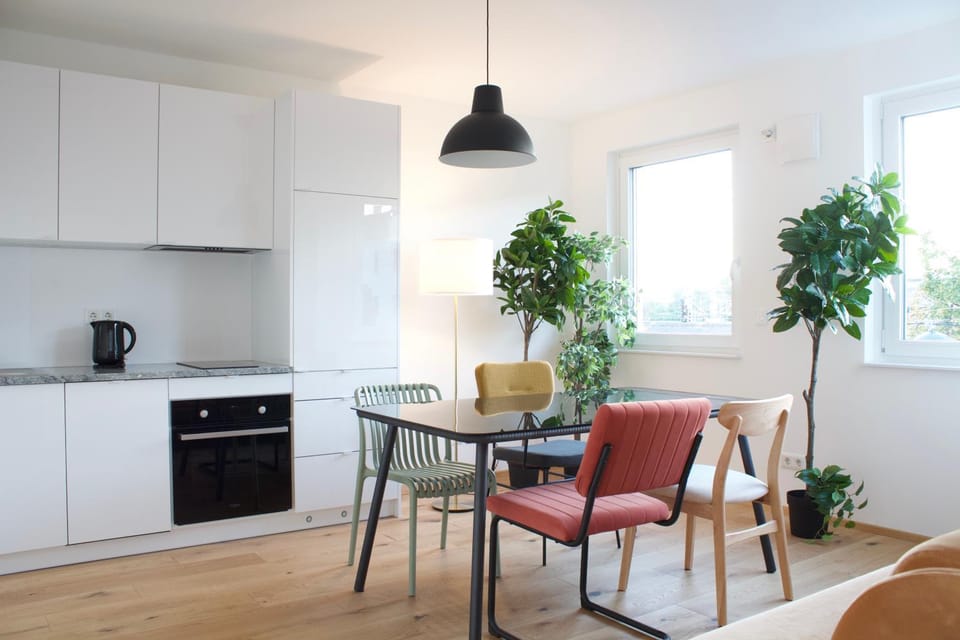 Kitchen or kitchenette, Living room, Dining area