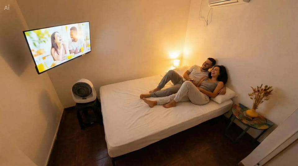 People, TV and multimedia, Photo of the whole room, towels, air conditioner