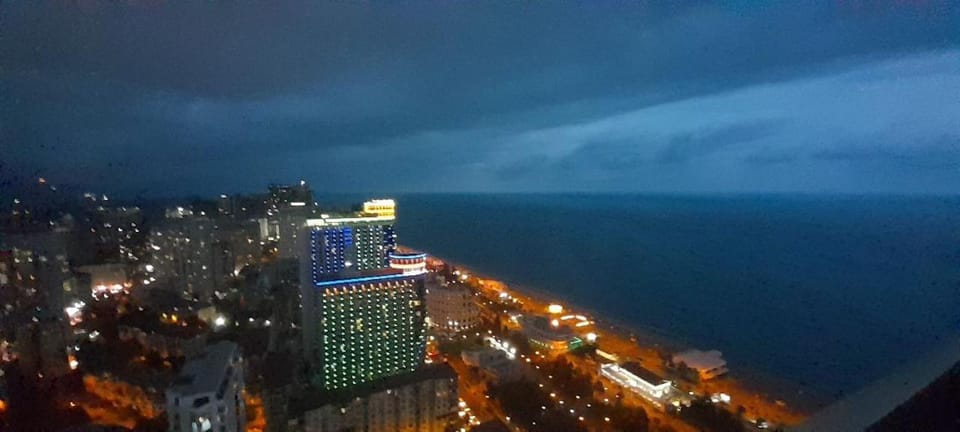 Night, Bird's eye view, City view, Sea view