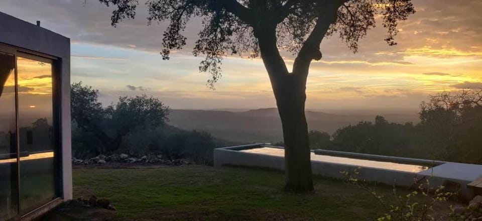 Property building, Swimming pool, Sunset