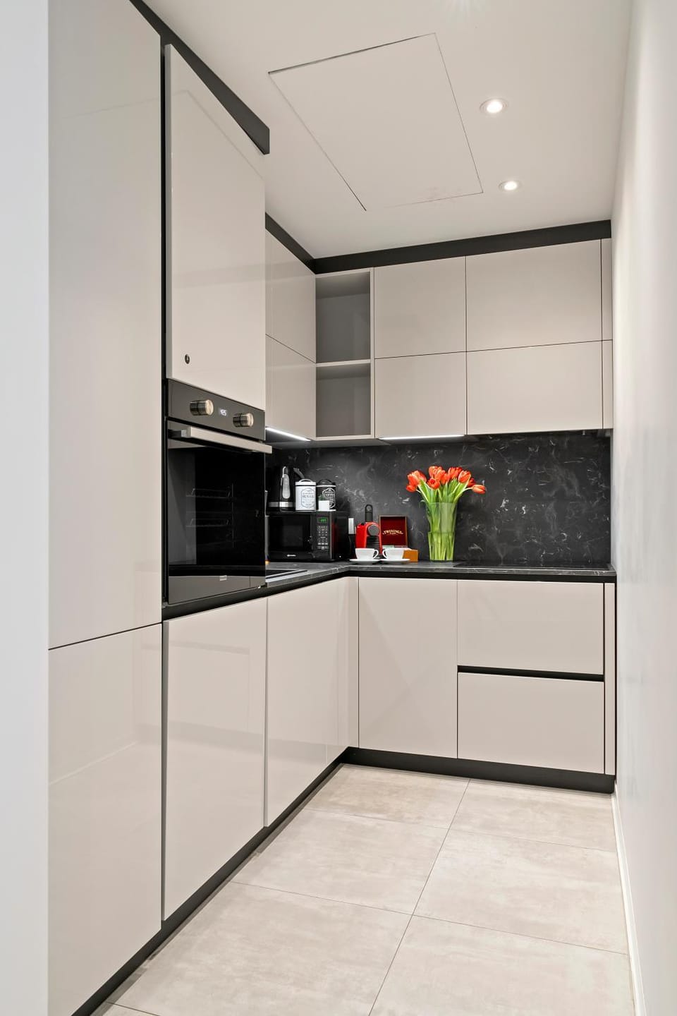 Kitchen or kitchenette, minibar, stove