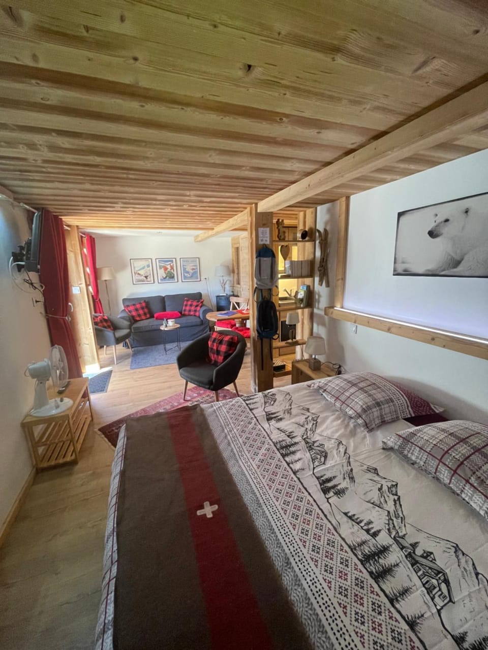 Bed, TV and multimedia, Living room, Photo of the whole room, Bedroom