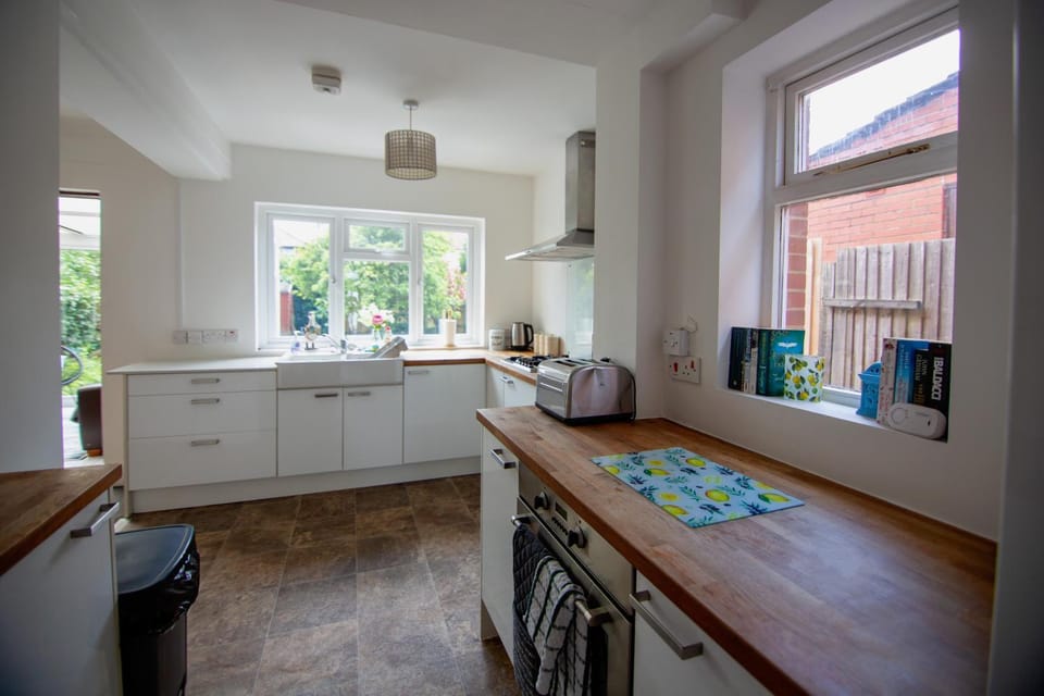 Kitchen or kitchenette, oven, stove, toaster, kitchen