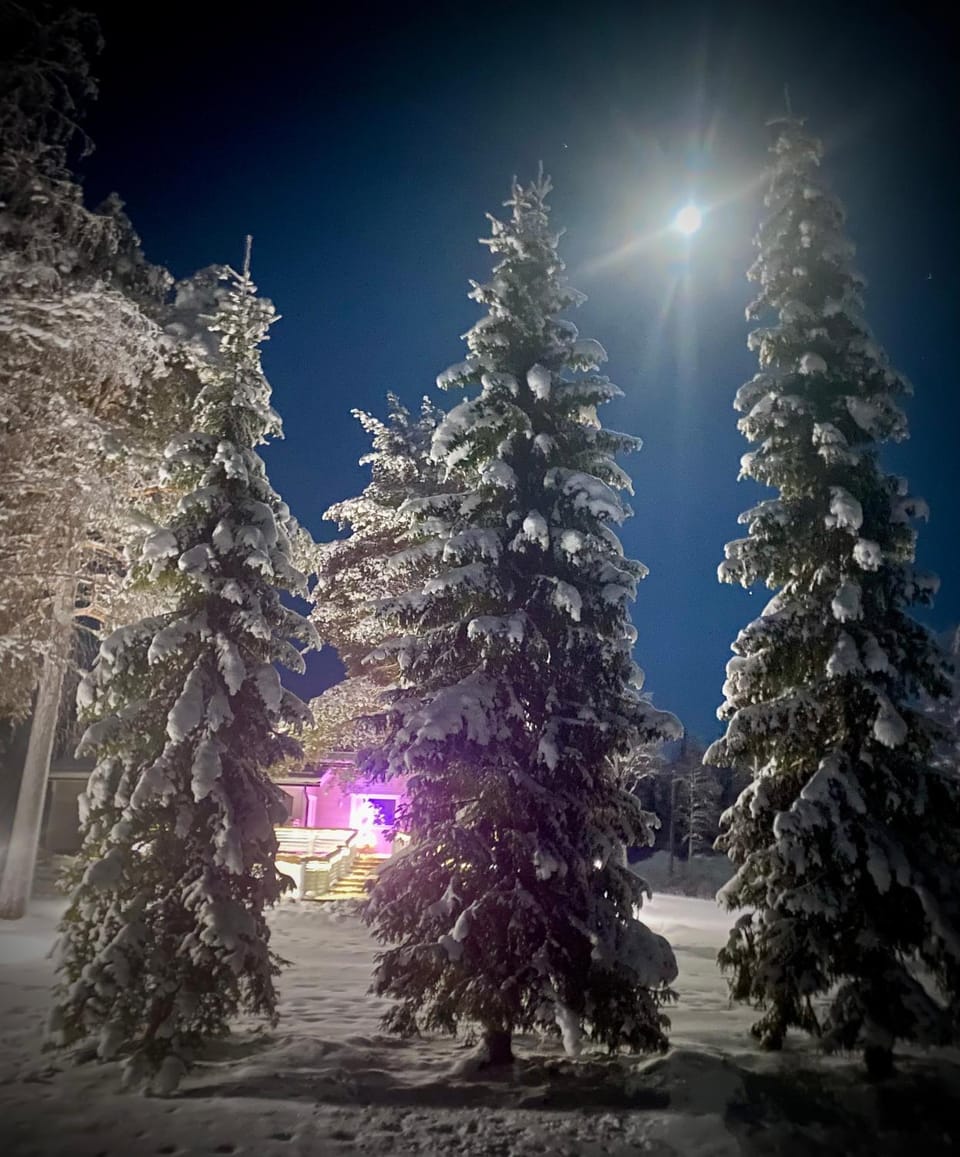Night, Natural landscape, Winter