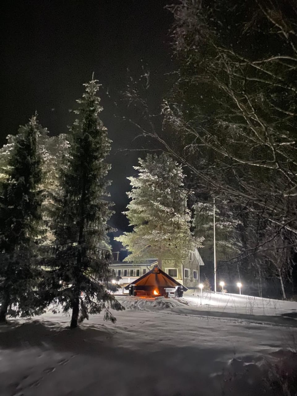 Night, Natural landscape, Winter