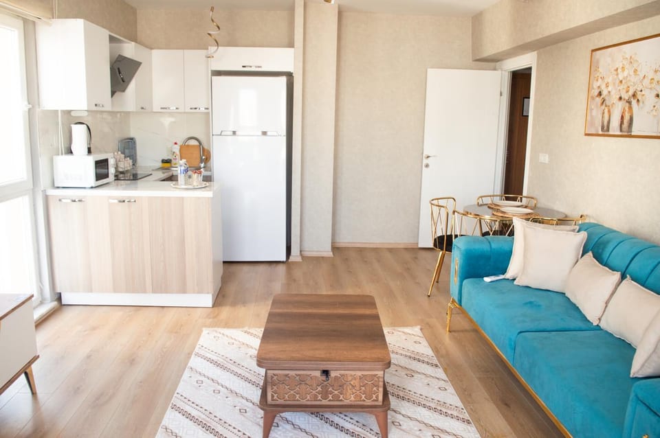 Kitchen or kitchenette, Living room, Seating area, Dining area, oven