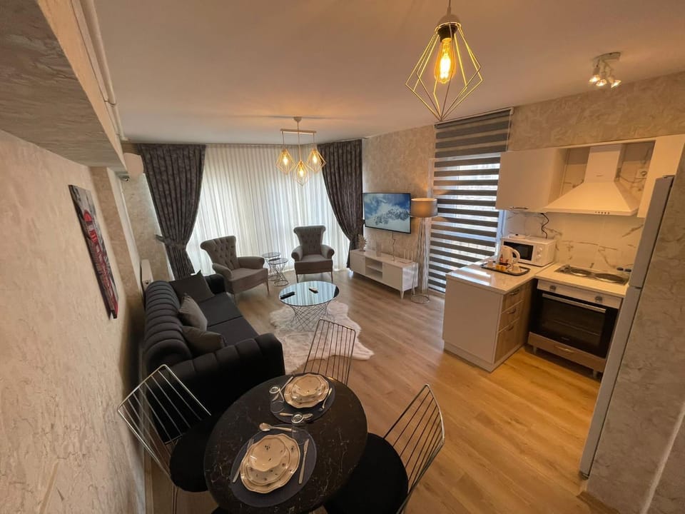Kitchen or kitchenette, Living room, Seating area, Dining area, pet friendly