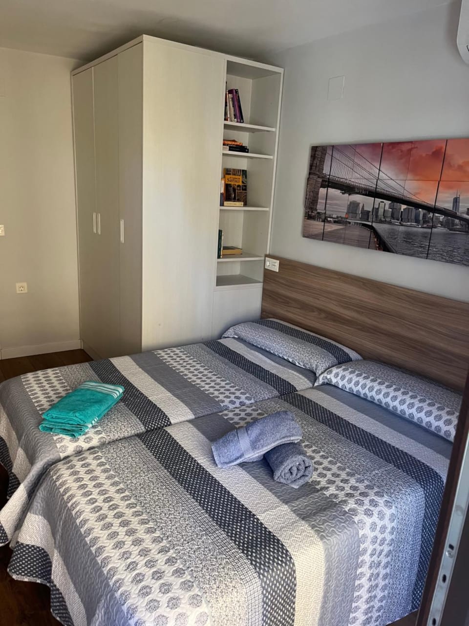 Bed, Photo of the whole room, Bedroom, towels, wardrobe