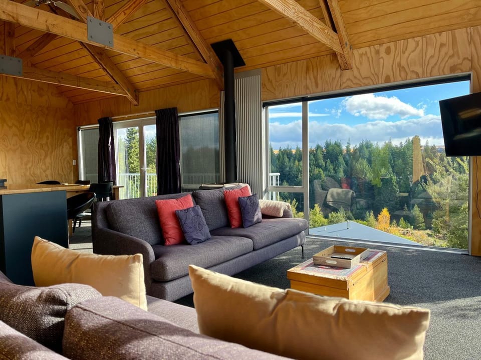 Living room, Seating area, Mountain view