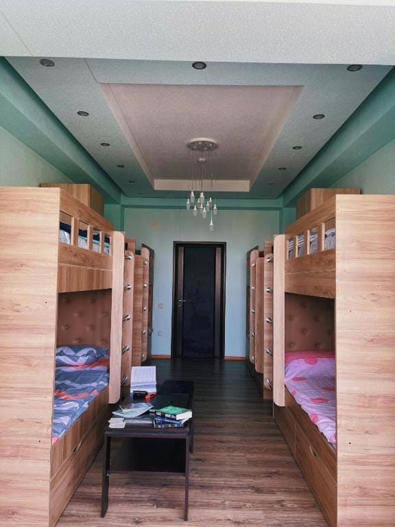Bed, Photo of the whole room, bunk bed, wardrobe