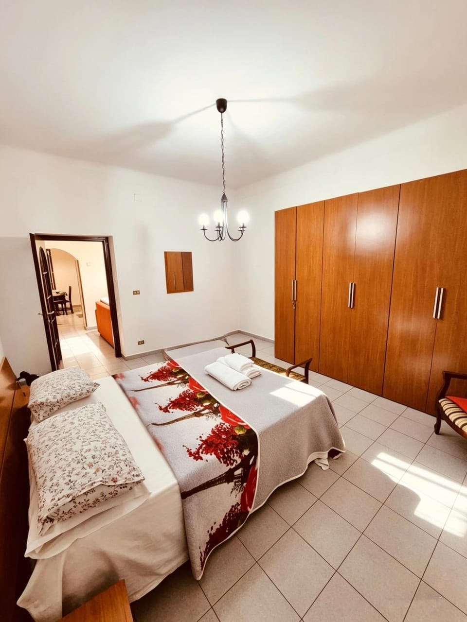 Bed, Photo of the whole room, Bedroom, towels, wardrobe