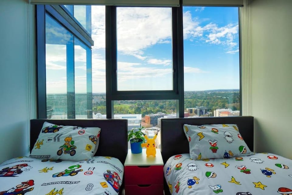 Nintendo Theme-Adelaide CBD-King Bed-Gym-BBQ Apartment in Adelaide