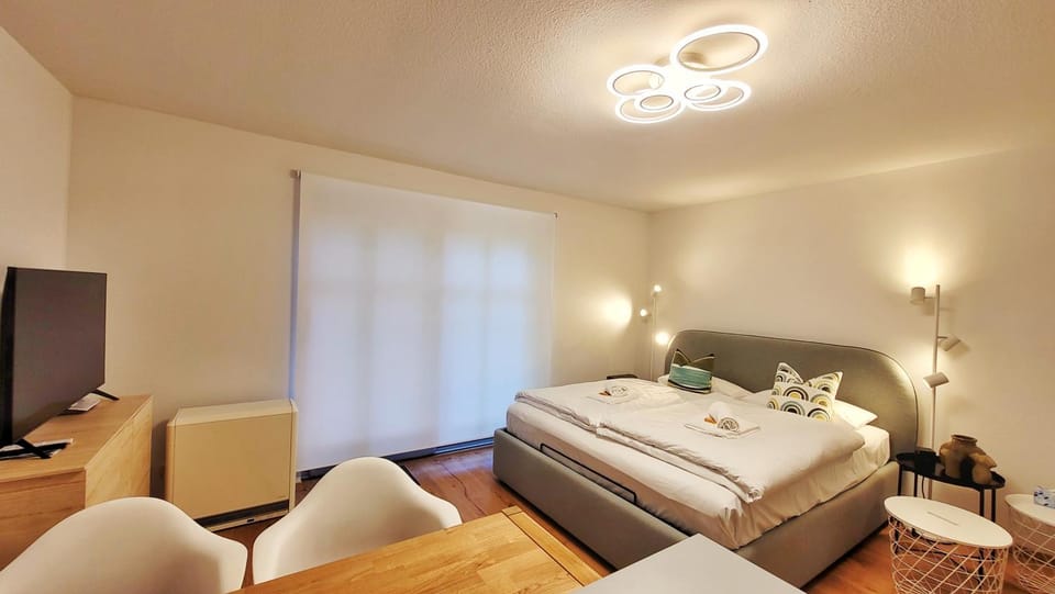 Bed, TV and multimedia, Living room, Bedroom