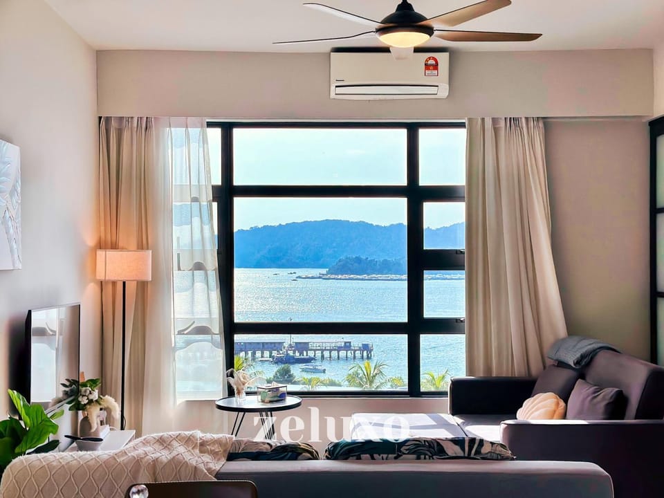 Natural landscape, Living room, Seating area, Sea view