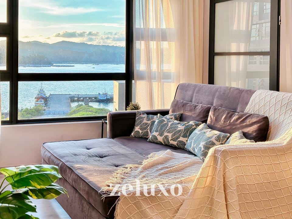 Natural landscape, Living room, Seating area, Sea view
