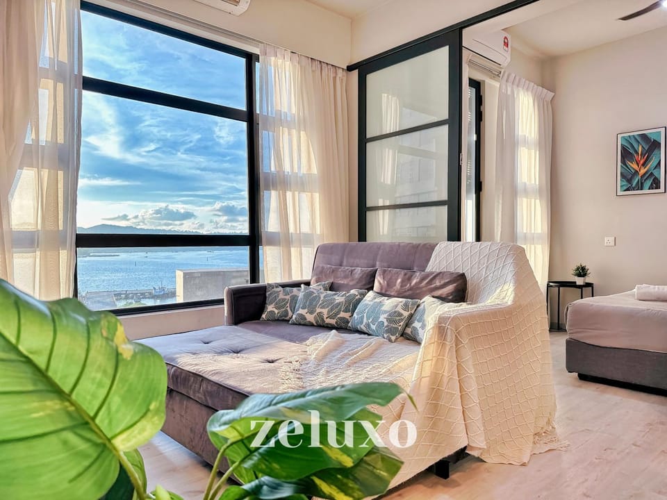 Living room, Seating area, Sea view