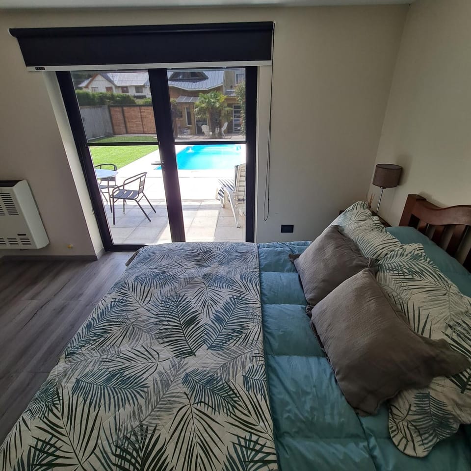 Bed, Photo of the whole room, Bedroom, Pool view, Swimming pool