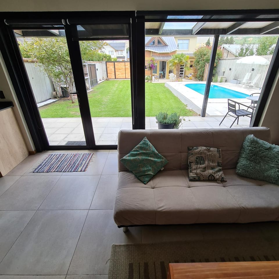 Patio, Day, Garden, Living room, Seating area, Garden view, Pool view, Swimming pool