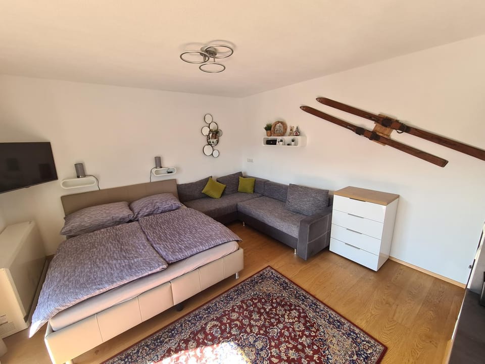 Bed, Living room, Photo of the whole room, Seating area, Bedroom