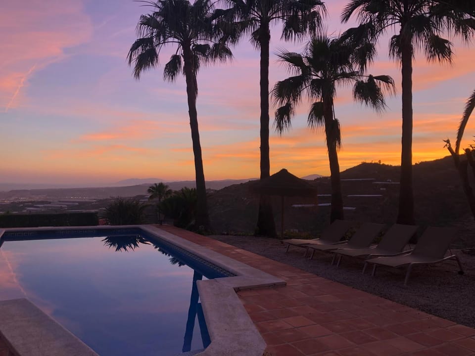 Swimming pool, Sunset