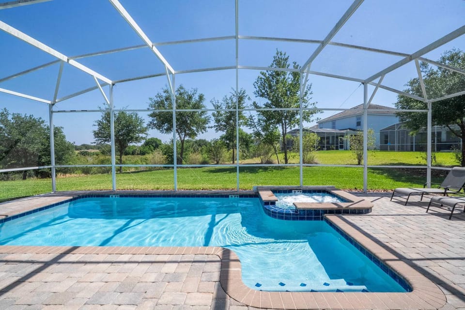 Patio, Natural landscape, Pool view, Swimming pool, sunbed