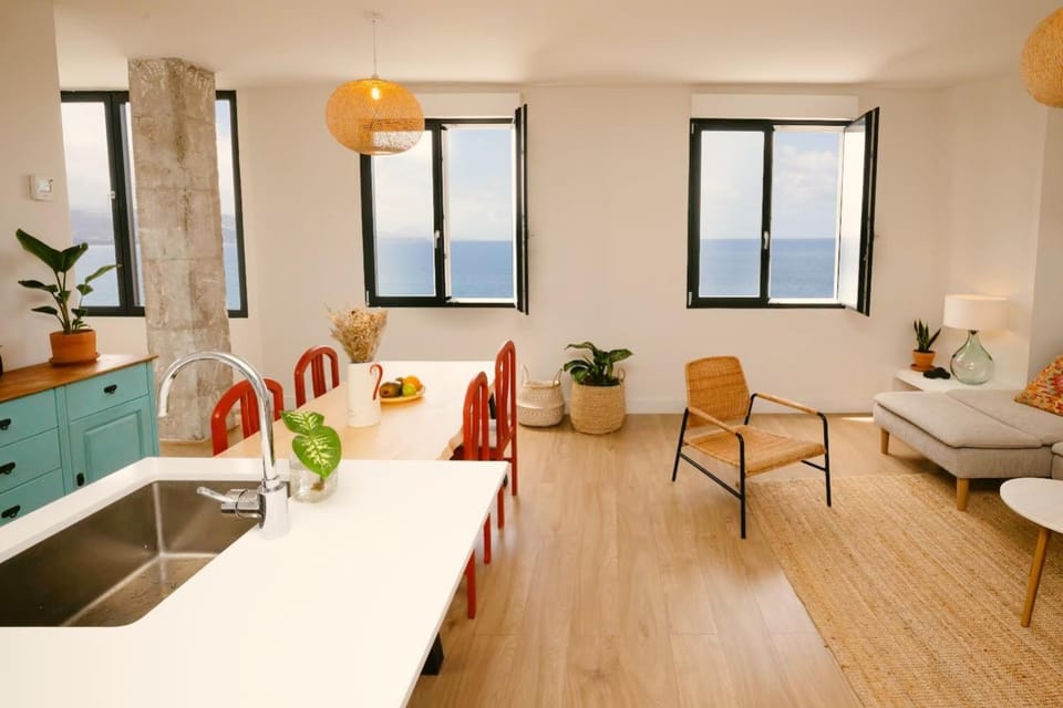 Living room, Dining area, Sea view