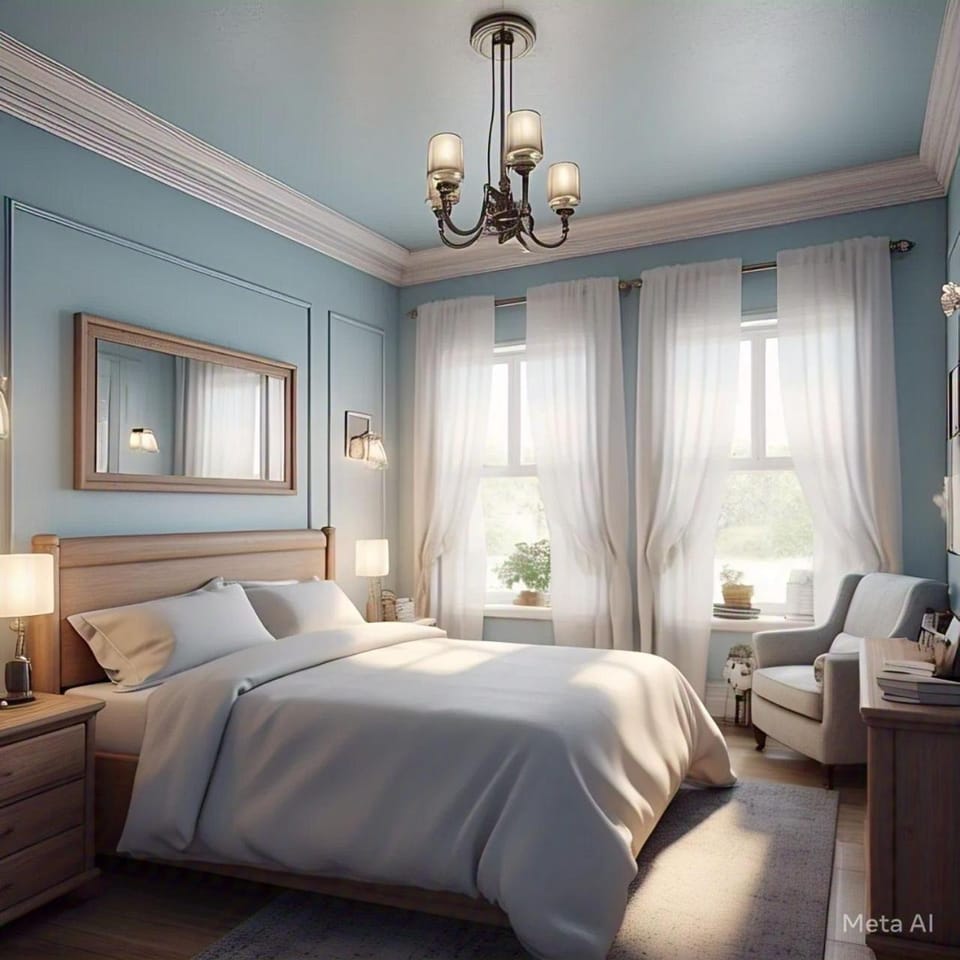 Bed, Photo of the whole room, Seating area, Bedroom