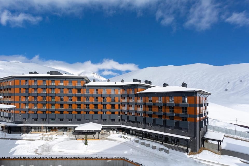 Property building, Day, Natural landscape, Winter, Mountain view