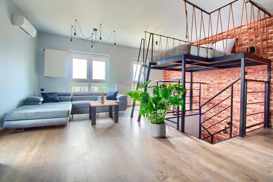 Living room, Seating area, bunk bed, air conditioner